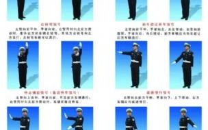 交警的手势交通标志 交通警察手势信号图解